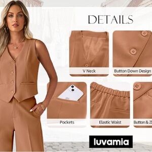 Luvamia CASUAL Women's Tan Button-Down Vest size S NWT